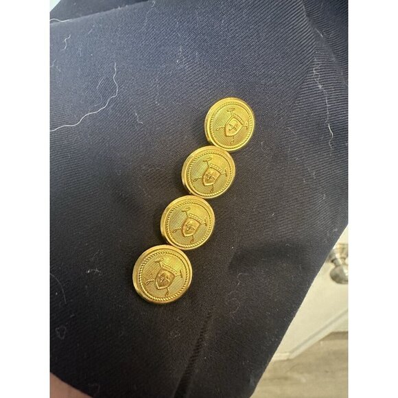 Ralph Lauren Blazer Navy Gold Plate Crest Buttons 100% Wool Sport Coat Men’s 44R - Picture 8 of 11
